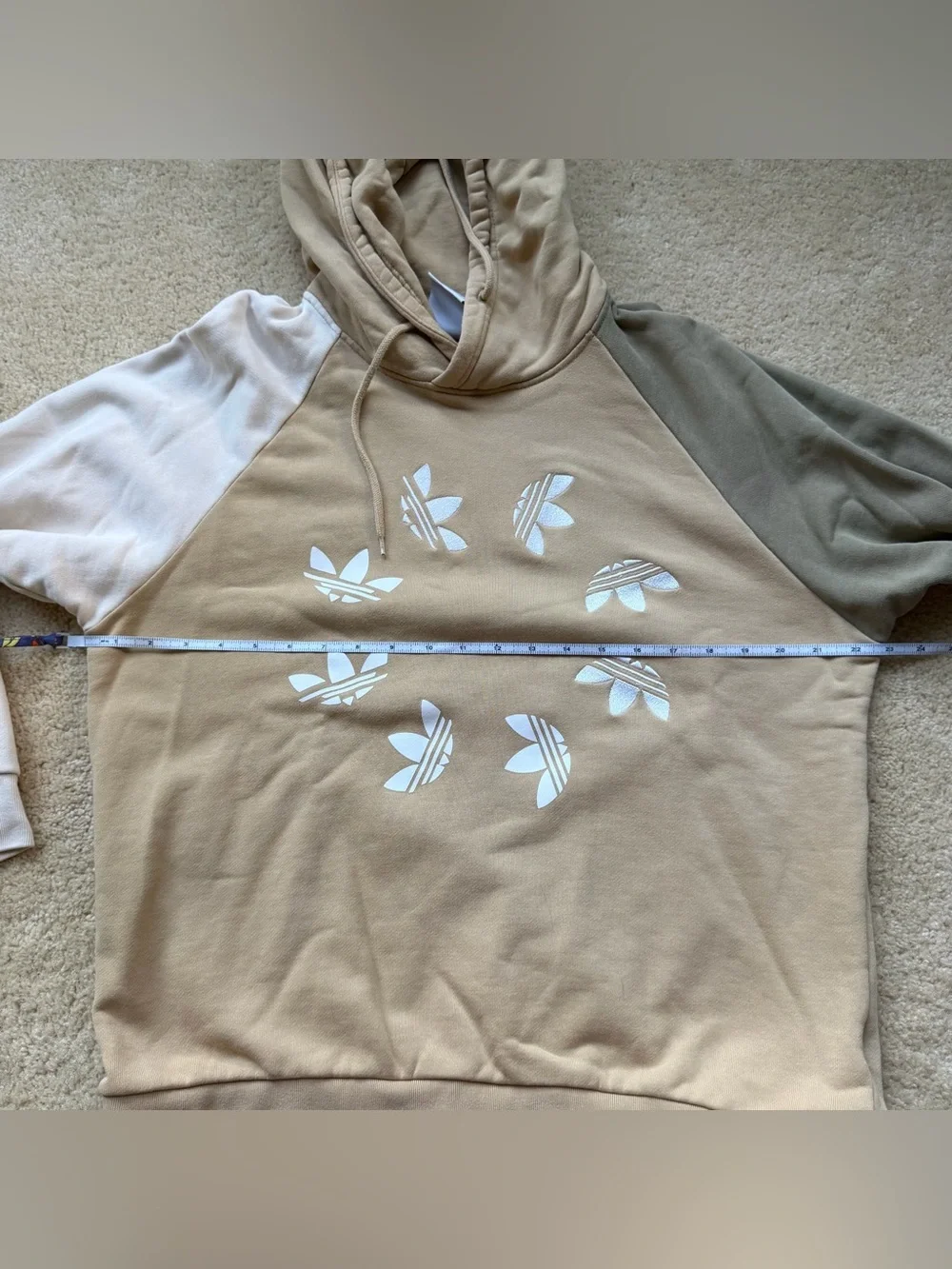 Adidas Originals Men’s Embroidered Trefoil Earth Tones Hoodie - M - VGUC